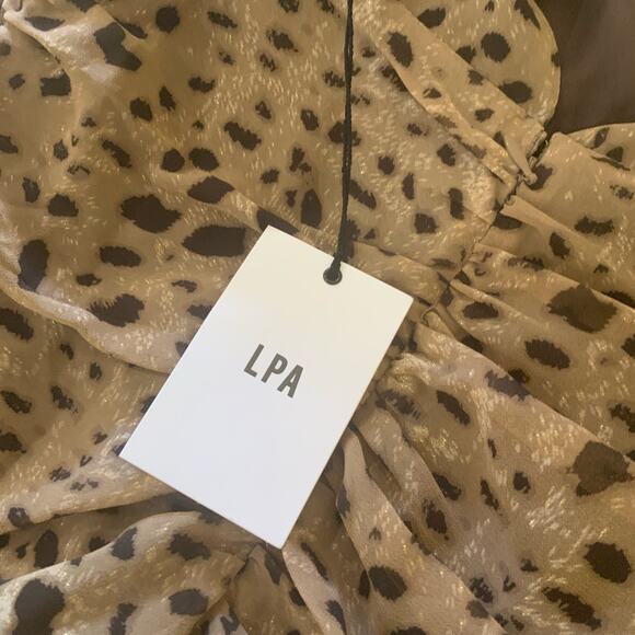 Revolve x LPA Dress 694 Ruched Mini Dress Leopard Print Women's Size Medium - Picture 5 of 7